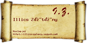 Illics Zétény névjegykártya